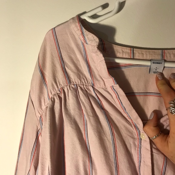 Pink striped long sleeved blouse - Picture 4 of 4